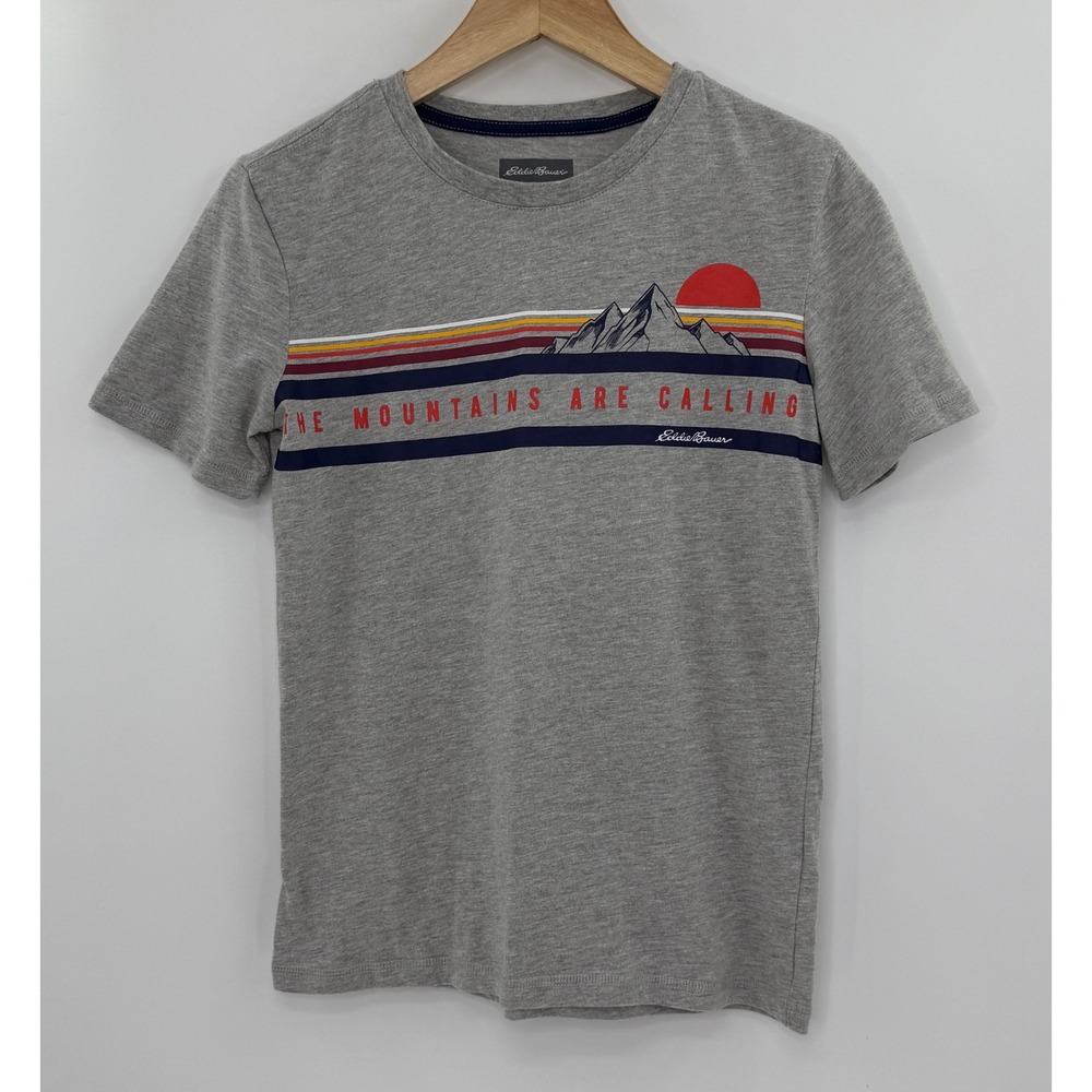 Eddie Bauer Kids The Mountains Are Calling Graphic T-Shirt Gray Size‎ L